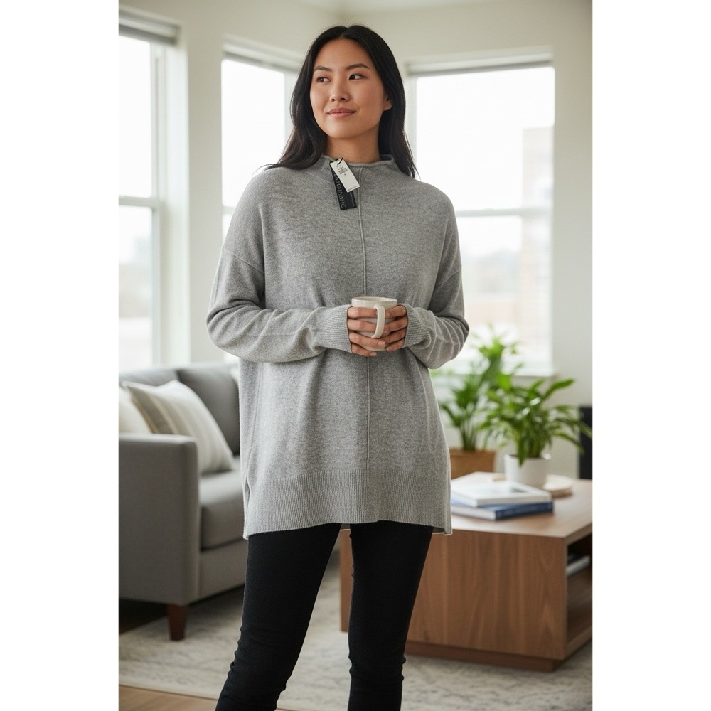 Banana Republic Sweater Women' M Funnel Neck Tunic Italian Wool Cashmere Top
